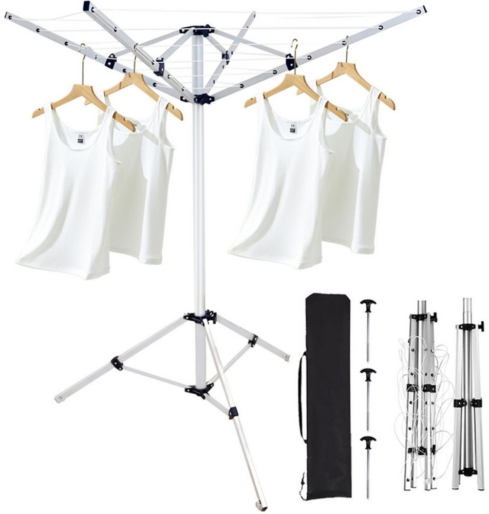 Rhein Beleuchtung Wäschespinne Faltbarer Wäscheständer mit 4 Armen, leicht, stabil & höhenverstellbar Bild 1