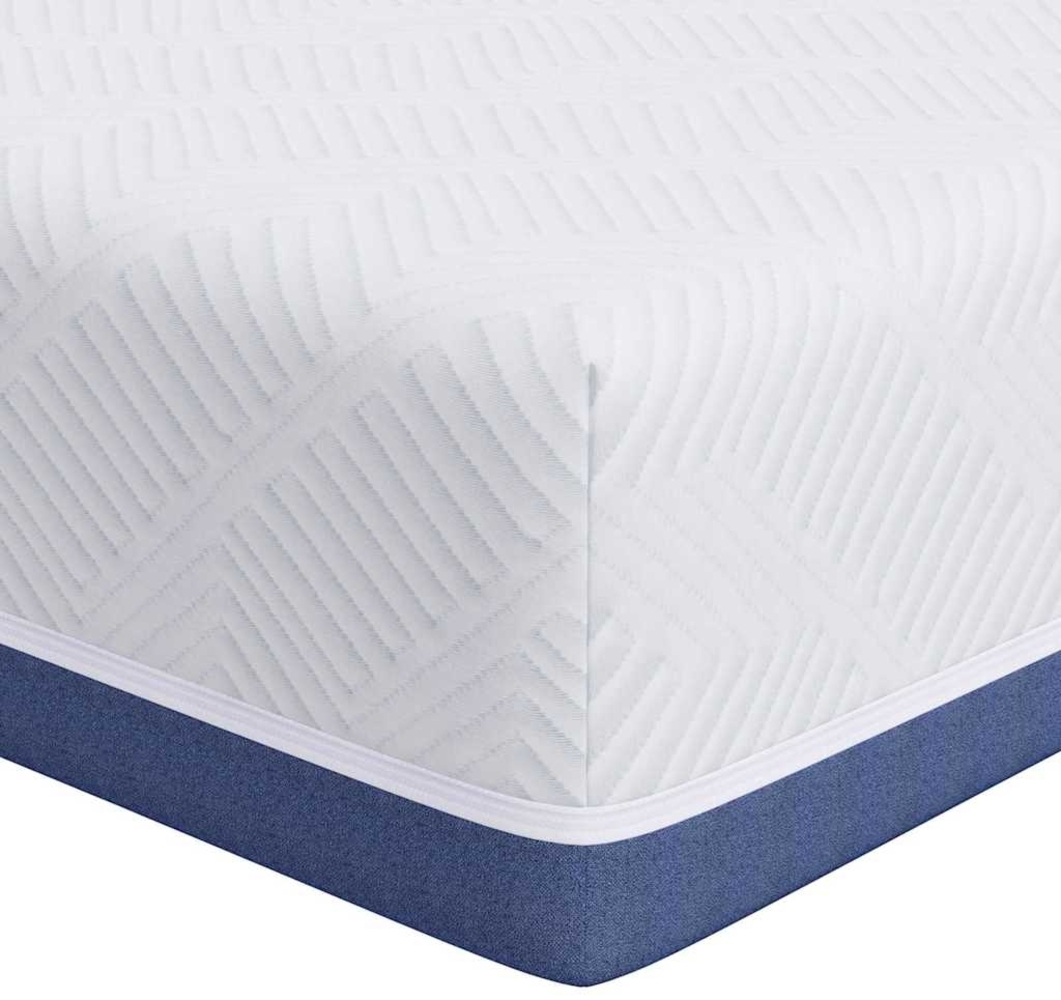 vidaXL Matratze Weiß und Blau 90 x 200 cm Gel-Speicherschaum 4106338 Bild 1