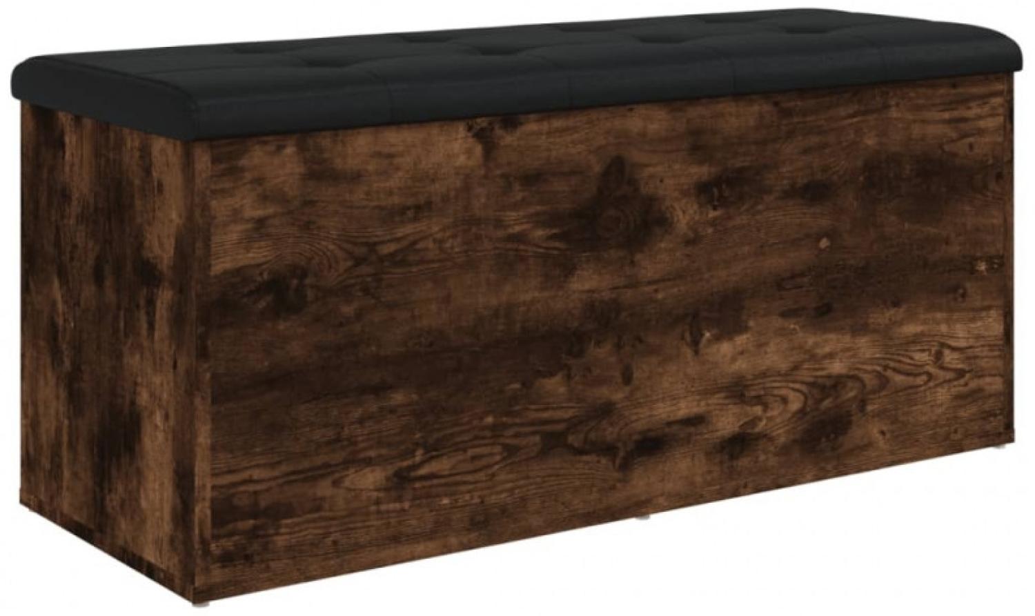 Sitzbank mit Stauraum, Holzwerkstoff, Räuchereichen Optik, 102x42x45 cm Bild 1