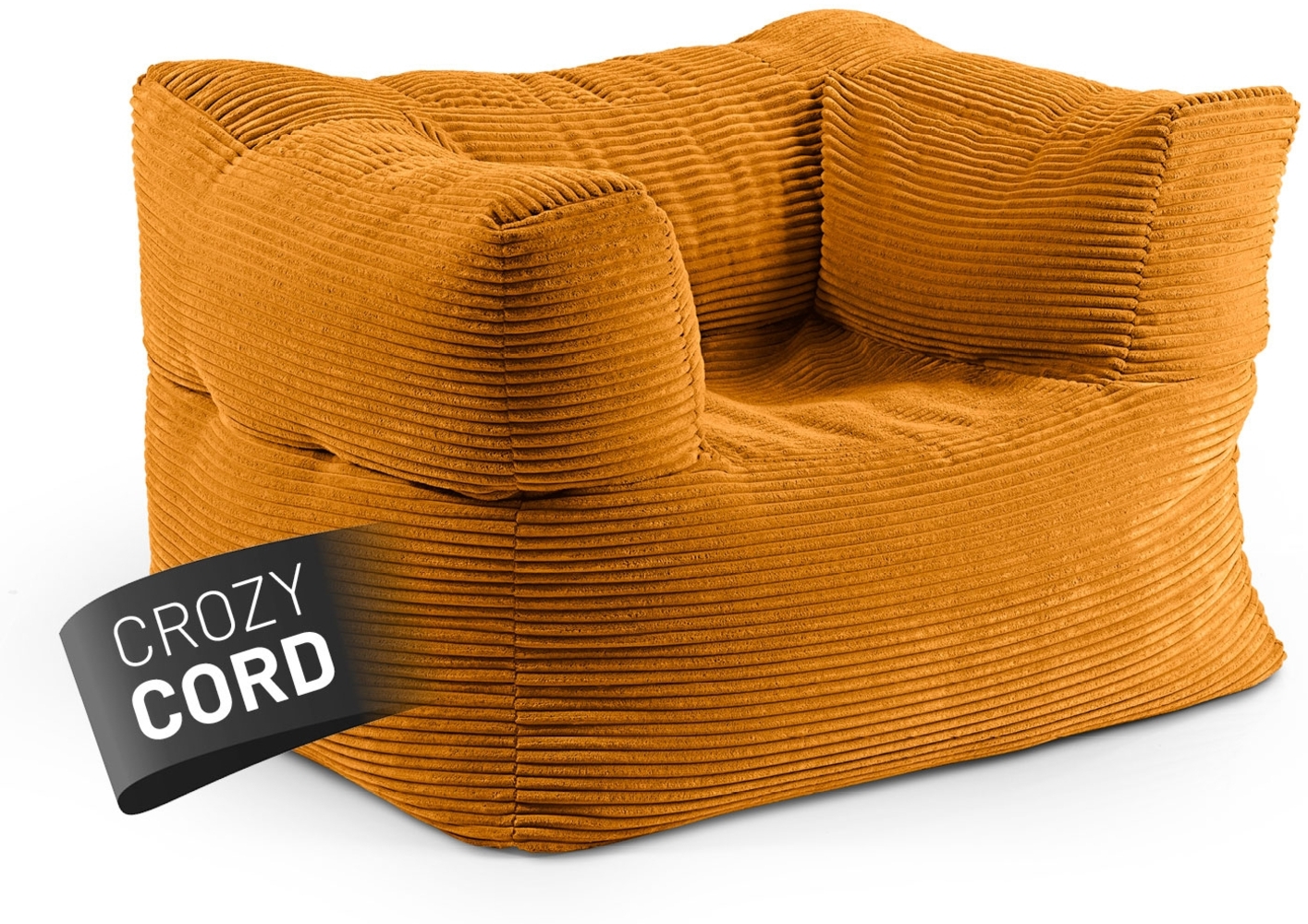 Lumaland Modular Sessel - Cord-Reihe | Indoor Sitzsack mit Softer Struktur, ideal Modulen | Bean Bag für Wohnzimmer & Co. - 96 x 72 x 70 cm Bild 1