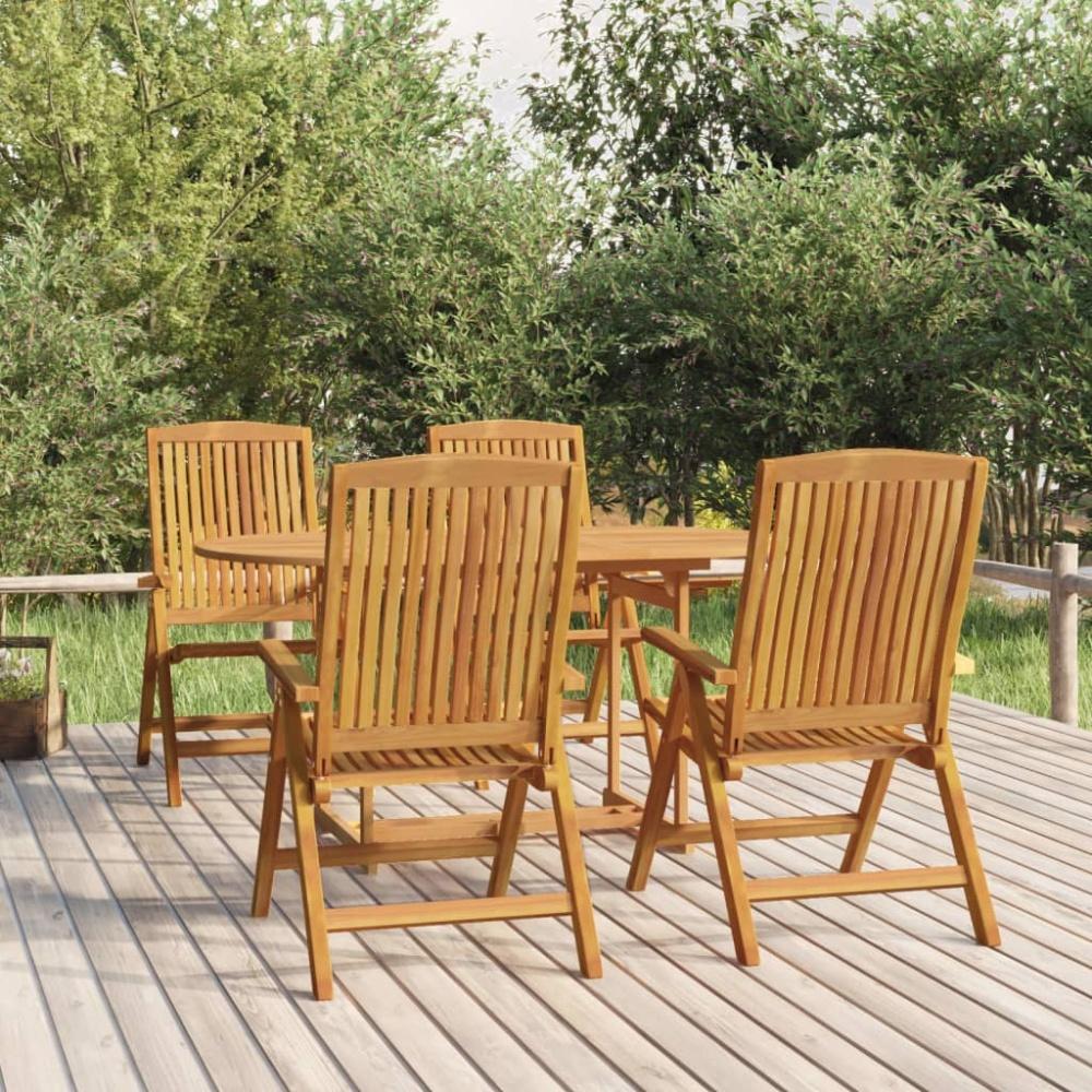 vidaXL Gartenstühle 4 Stk. Verstellbar Massivholz Teak 3154923 Bild 1