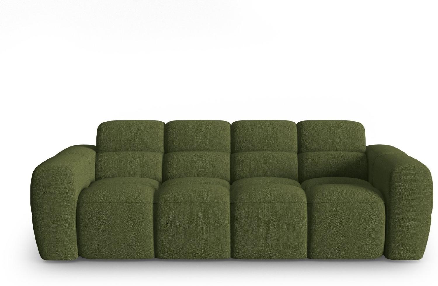 Micadoni Sofa Lisa 3-Sitzer Strukturierter Stoff Grün Melange Bild 1