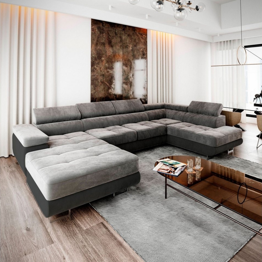 Masseno Ecksofa CASONE mit Schlaffunktion U-Form, Sofa mit Bettkasten Bild 1