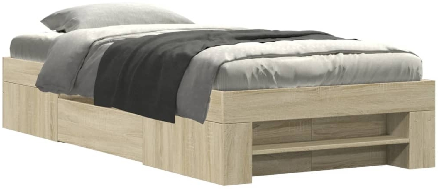 vidaXL Bettgestell ohne Matratze Sonoma-Eiche 100x200 cm Holzwerkstoff 3295487 Bild 1