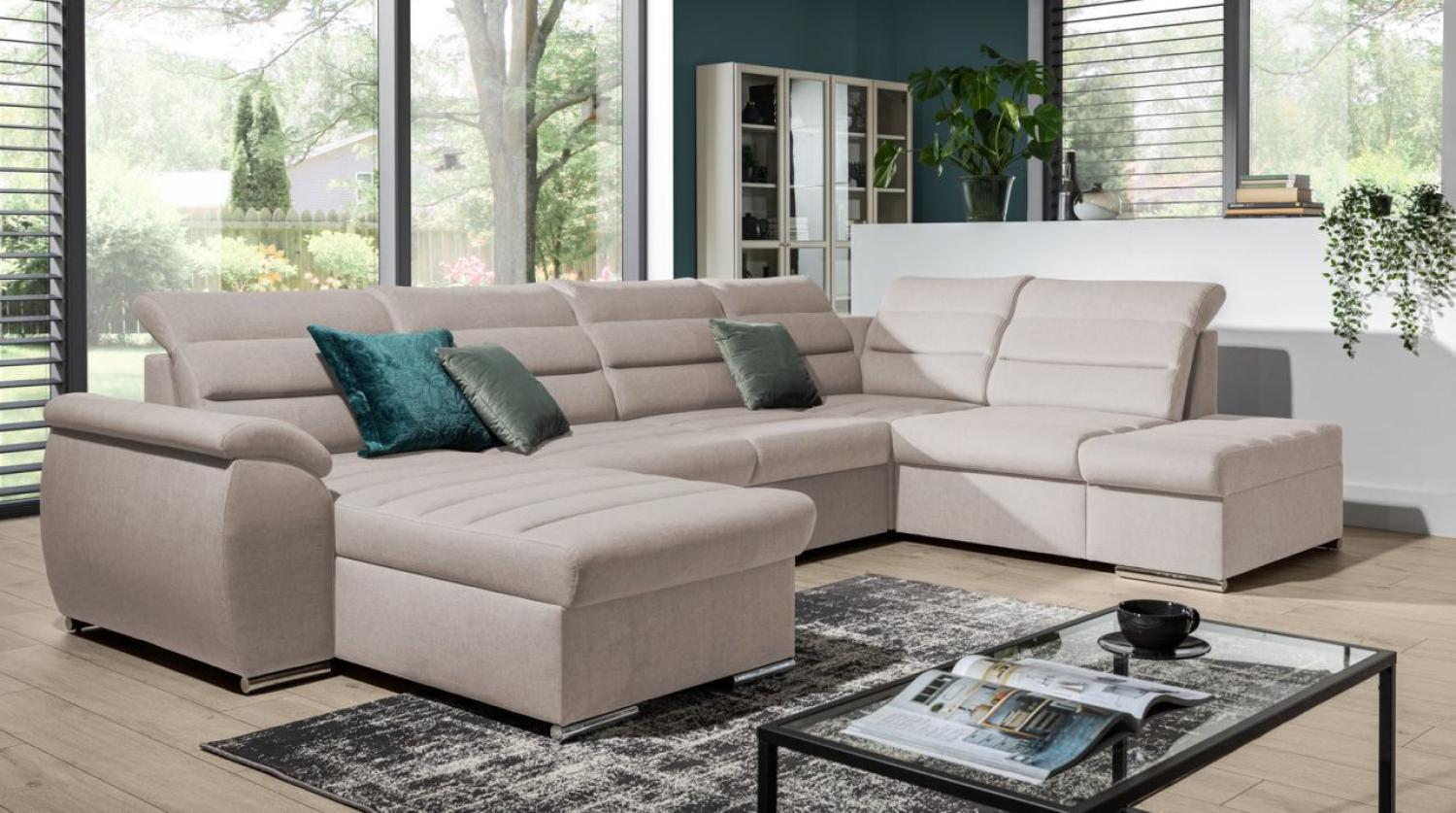 Couchgarnitur PASCARA U-Form mit Schlaffunktion-Beige /Otto. Links Bild 1