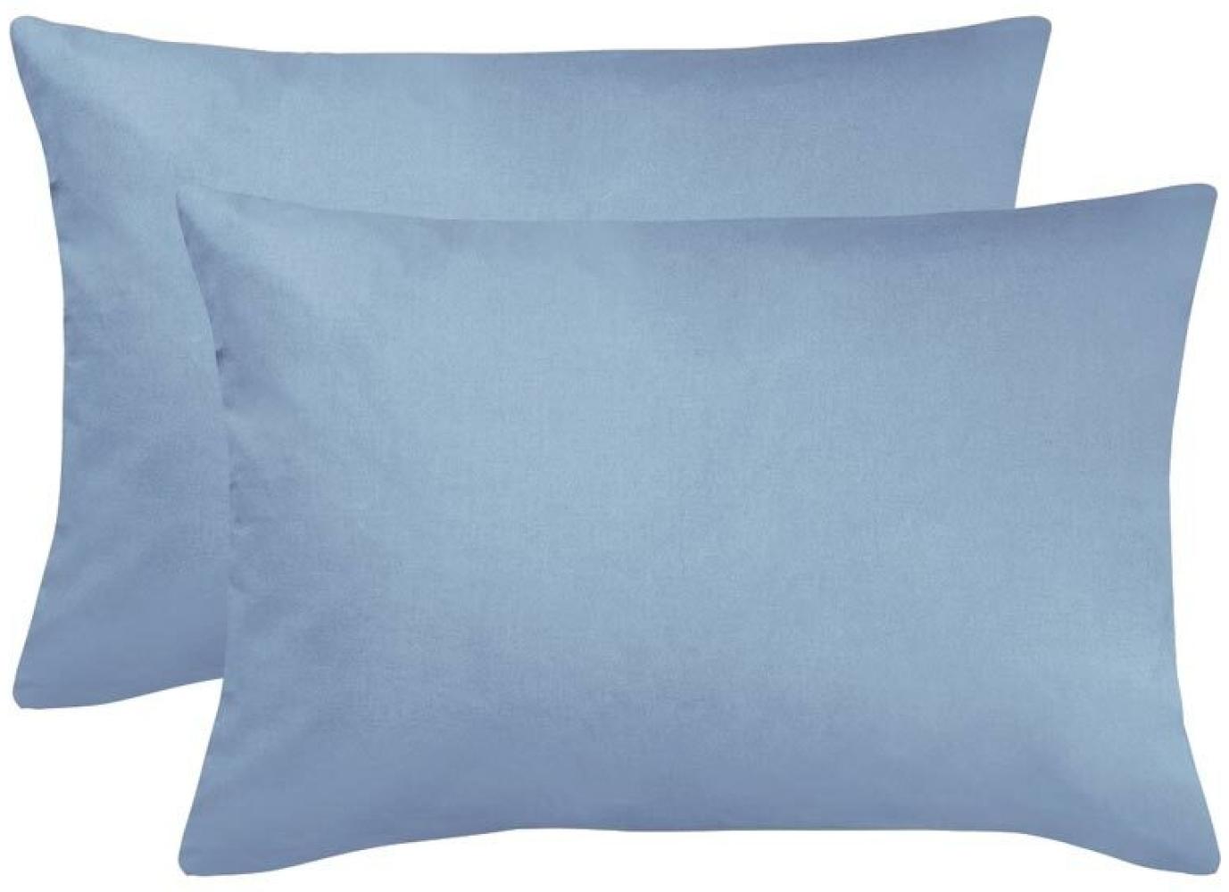 BettwarenShop Single Jersey Kissenbezug Ulm 2er Pack|40x60 cm| stahlblau Bild 1