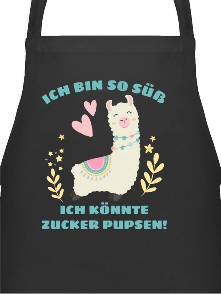 Shirtracer Kochschürze Lama Ich bin so süß ich könnte Zucker Pupsen, (1-tlg), Lustige Witzige Schürze Erwachsene Bild 1