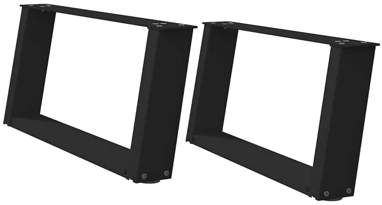 vidaXL Couchtischbeine U-Form 2 Stk. Schwarz 70x(30-31) cm Stahl 4012752 Bild 1