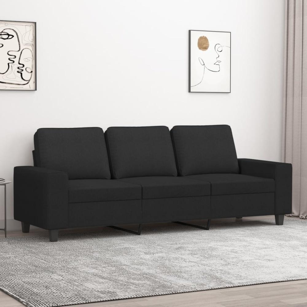 vidaXL 3-Sitzer-Sofa Schwarz 180 cm Stoff 359403 Bild 1