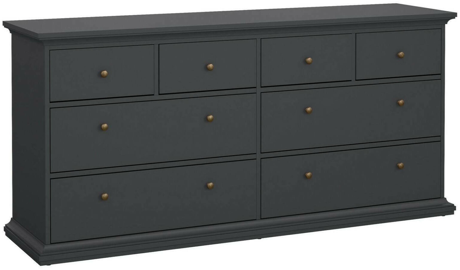 Dmora Kommode Asiagela, Mehrzweckkommode, Schlafzimmerkommode, Schrank mit Schubladen, 183x49 h87 cm, Grau Bild 1