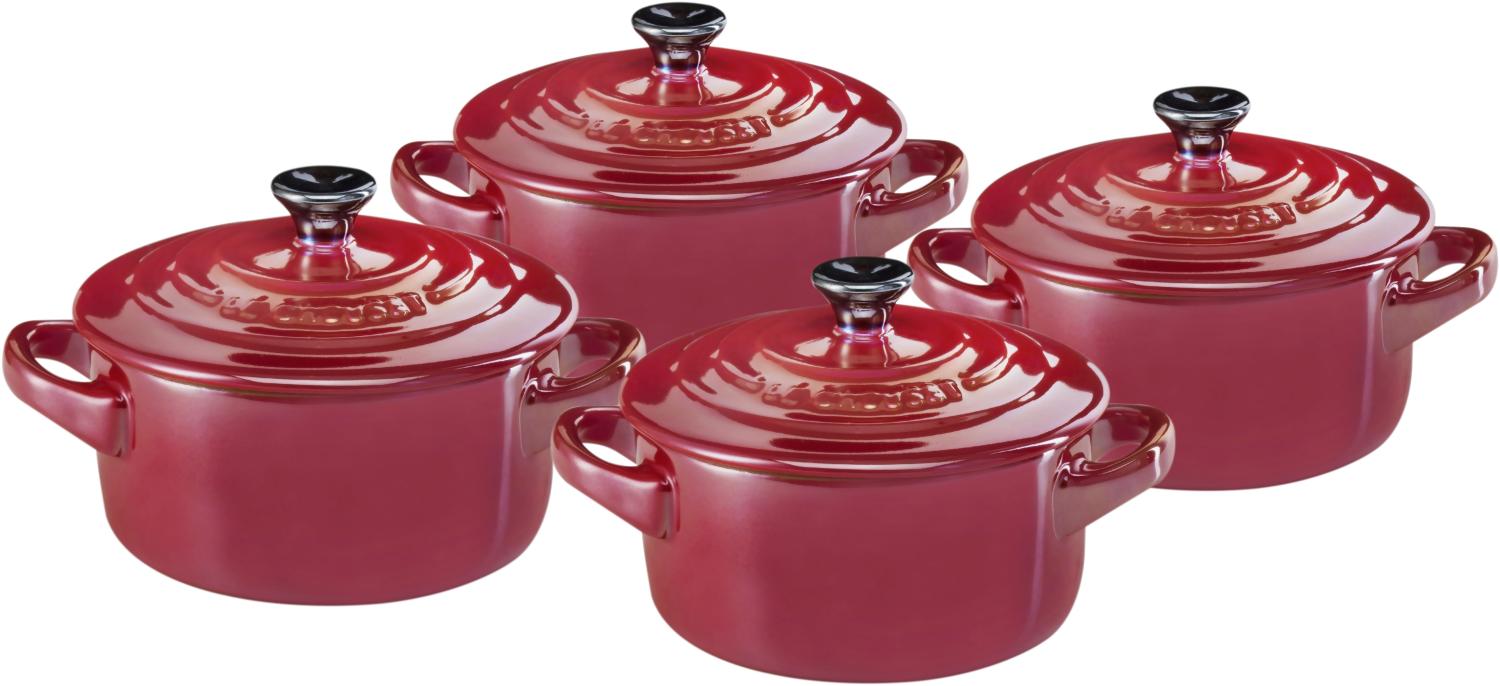 Le Creuset MINI-COCOTTE 4ER SET METALLICS KIRSCHROT Bild 1