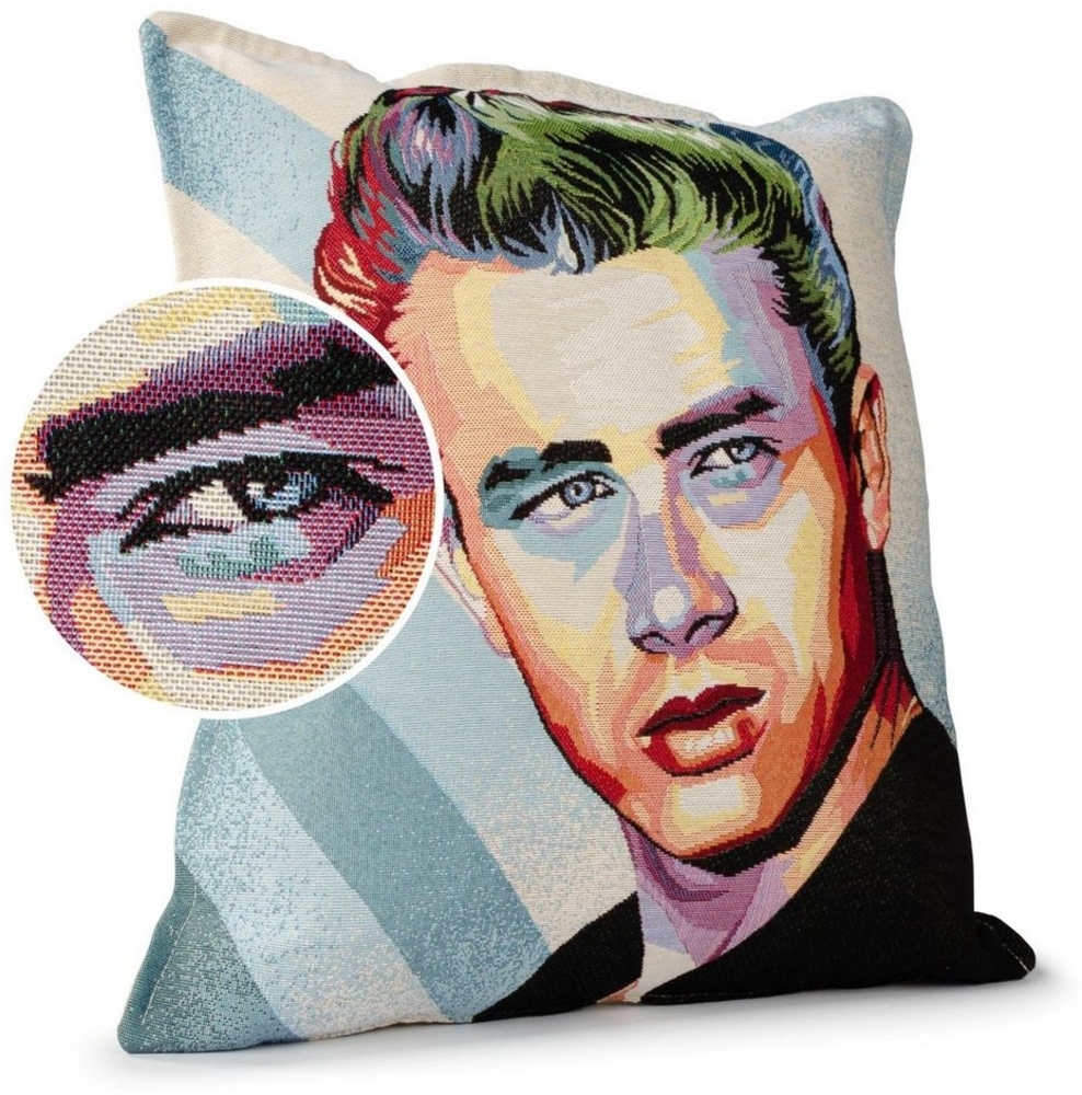 ANRO Dekokissen Kissenhülle MIT oder OHNE Füllung Kissenbezug Zierkissen, Kissenüberzug ohne Füllung Gobelin 45x45 cm James Dean bunt Bild 1
