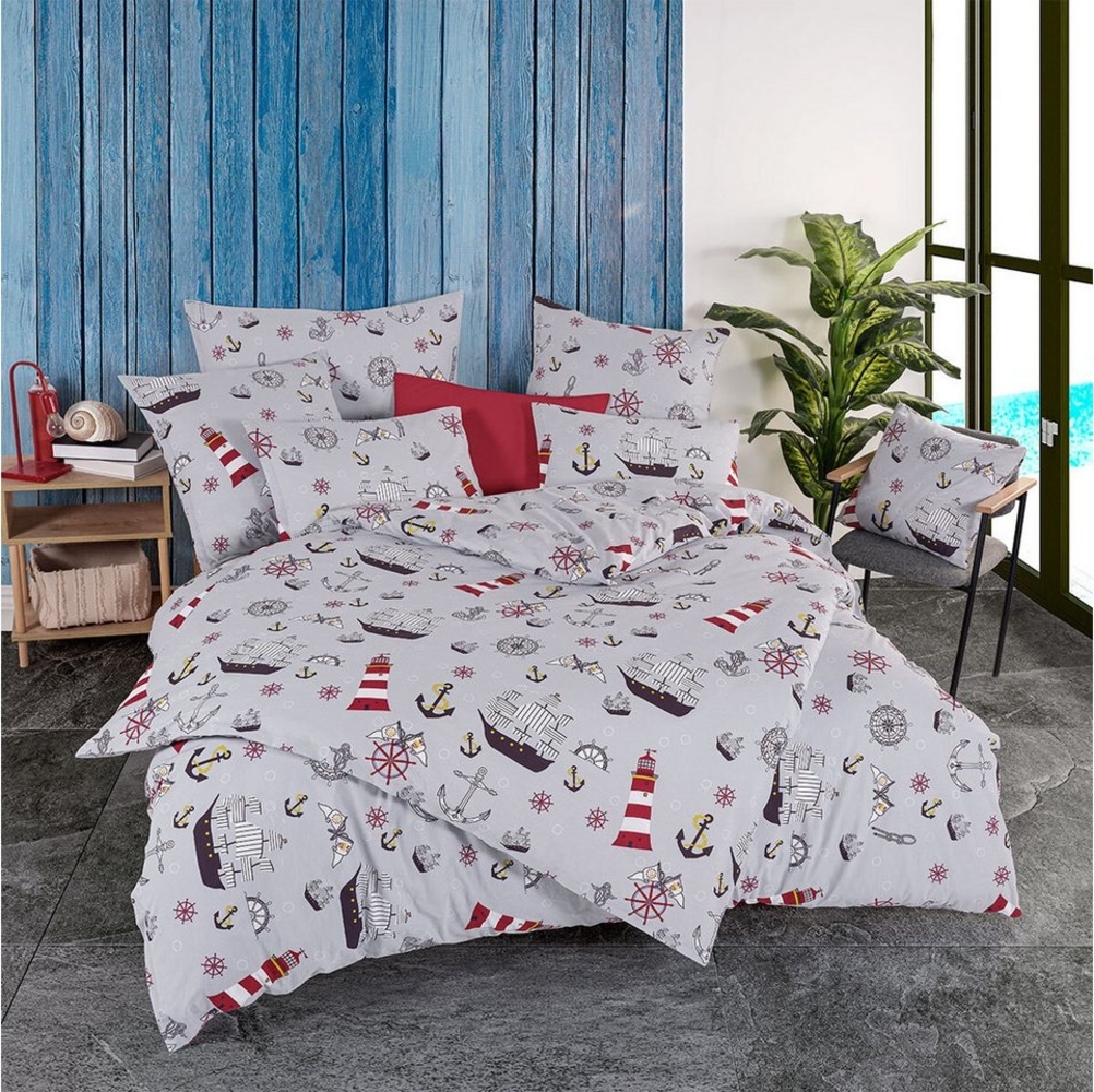 TRAUMSCHLAF Bettwäsche Marine, Renforce, 2 teilig, maritimes Design auf 100% Baumwolle Bild 1