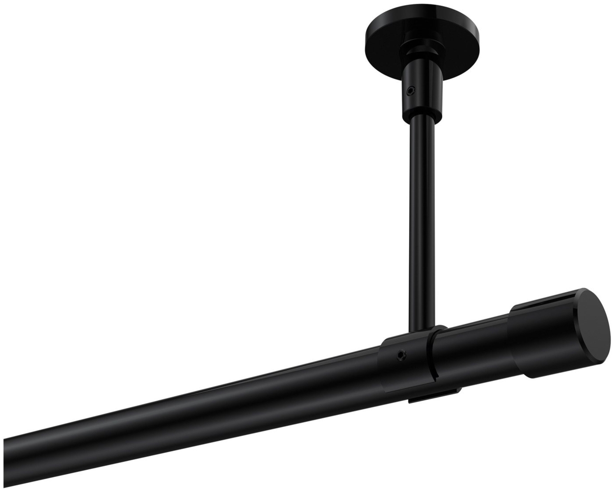 Gardinenstangen-Set Sonette Santo 360 cm (geteilt in 2 x 180 cm), 1-läufig, 20 mm Ø Schwarz Bild 1