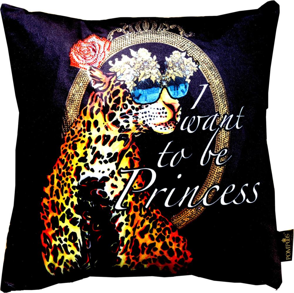 Harald Glööckler Designer Deko Kissen Pompöös by Casa Padrino mit Glitzersteinen "I Want to be Princess" - Art Collection - Bild 1