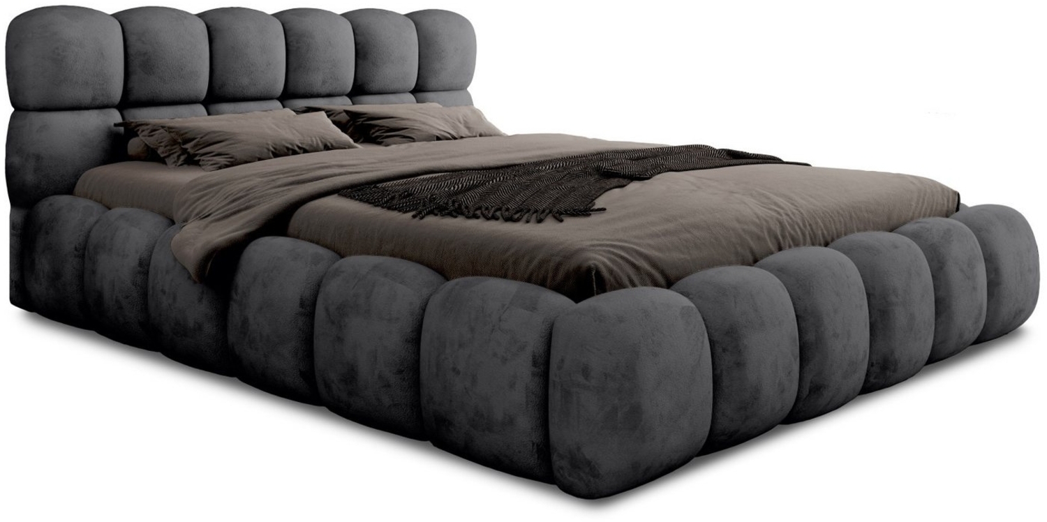 yourhouse24 Polsterbett Designer Boston mit Bettkasten und Lattenrost (Bettgestell mit Lattenrost und Bettkasten), Veloursstoff, Steppkopfteil, Bettkasten, pflegeleicht, stilvoll Bild 1