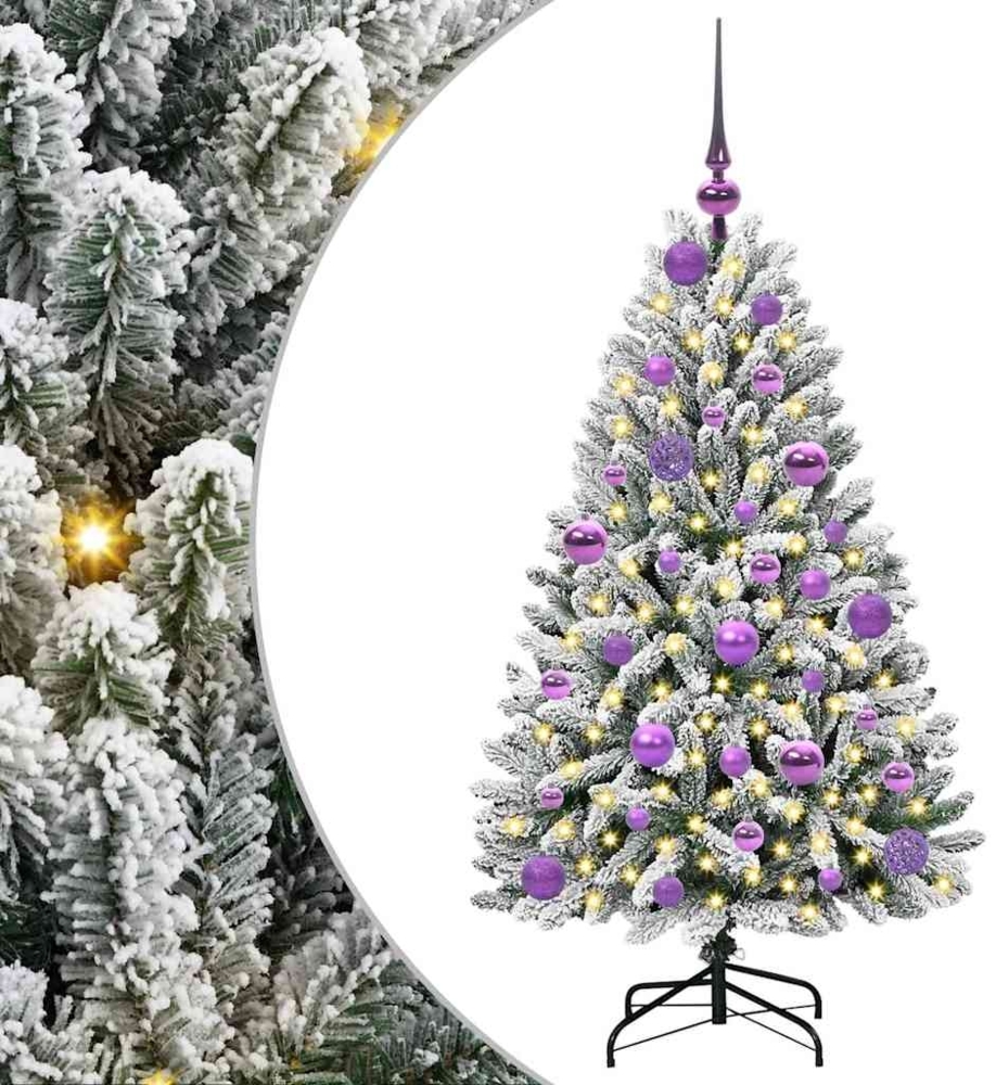 vidaXL Künstlicher Weihnachtsbaum Grün und Weiß 120 cm PVC und Metall 3395736 Bild 1