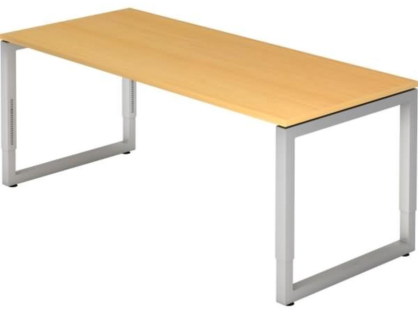 Schreibtisch RS19 O-Fuß eckig 180x80cm Buche Gestellfarbe: Silber Bild 1