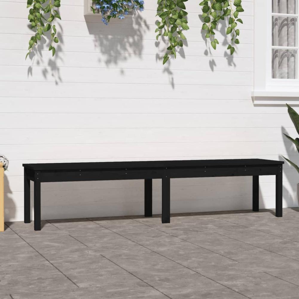 vidaXL Gartenbank 2-Sitzer Schwarz 203,5x44x45 cm Massivholz Kiefer 824022 Bild 1