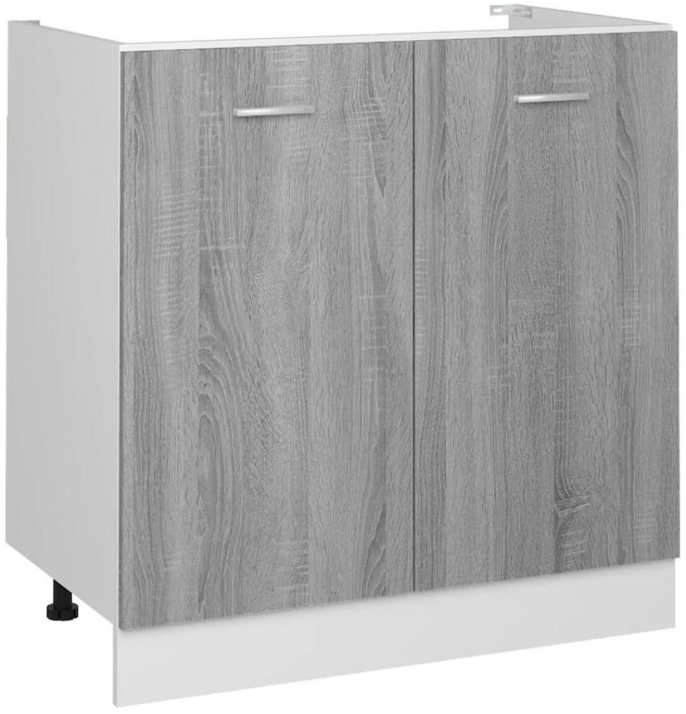 DOTMALL Spülenunterschrank Spülenunterschrank Grau Sonoma 80x46x81,5 cm Holzwerkstoff Bild 1