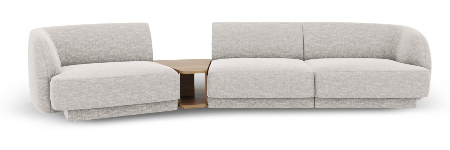 Micadoni Modulares Sofa Miley 3-Sitzer Links Chenille Hellgrau Bild 1