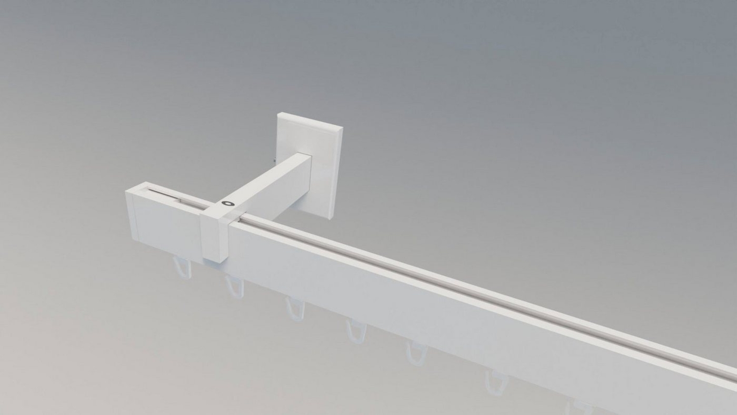 indeko Gardinenstange Bern, 1-läufig, Wunschmaßlänge, verschraubt, Aluminium, Innenlauf Komplett-Set inkl. Gleitern und Montagematerial Bild 1