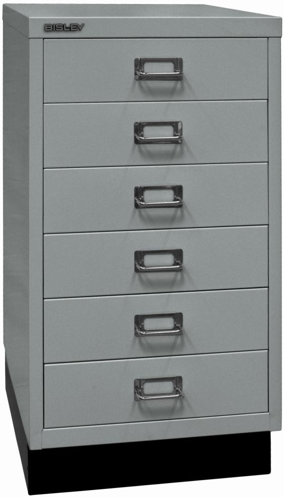 Bisley MultiDrawer™, 29er Serie mit Sockel, DIN A3, 6 Schubladen, Farbe silber Bild 1