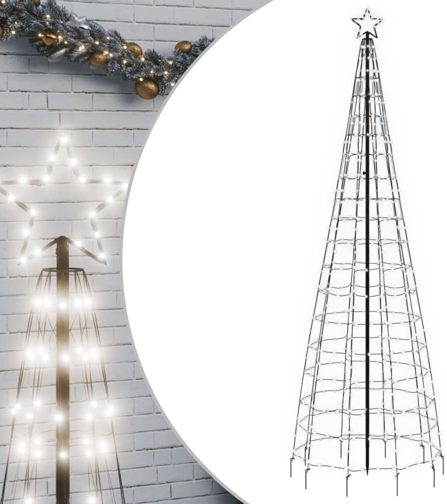 vidaXL LED-Weihnachtsbaum mit Erdspießen 570 LEDs Kaltweiß 300 cm 358105 Bild 1