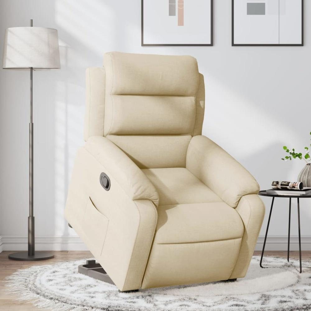 vidaXL Relaxsessel mit Aufstehhilfe Creme Stoff 3204989 Bild 1