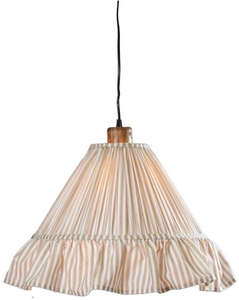 PR Home 501-40-124 Pendelleuchte Estrid Stoffschirm Beige gestreift 40cm Bild 1