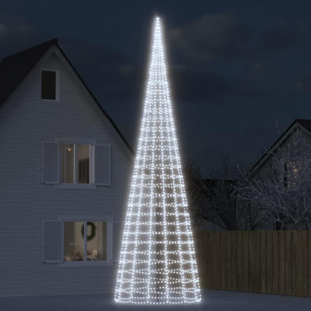 vidaXL LED-Weihnachtsbaum für Fahnenmast 3000 LEDs Kaltweiß 800 cm 358121 Bild 1