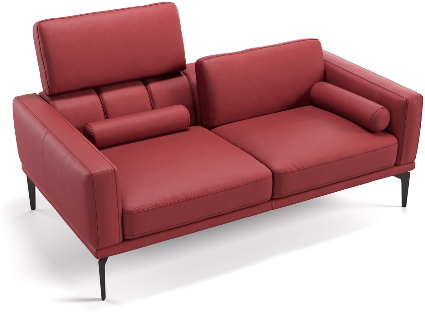 Sofanella 2-Sitzer SALERNO Ledercouch Leder Sofa in Rot Bild 1