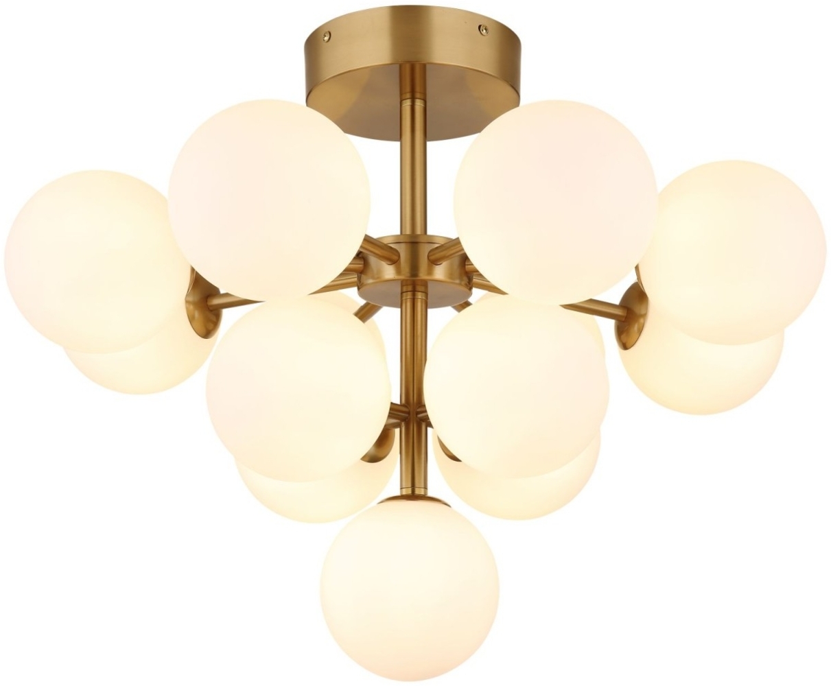 Deckenleuchte Wohnzimmer Glas Kugeln Deckenlampe 13-flammig Gold 56143-13GD Bild 1