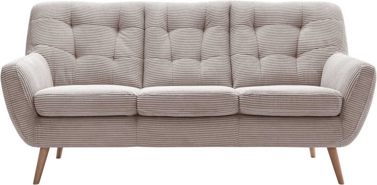 exxpo - sofa fashion 3-Sitzer Scandi, bequem, aufwendige Rückenpolsterung für mehr Sitzkomfort, aktuelle Farben in hochwertigen Bezugsqualitäten, Holzfuß Bild 1
