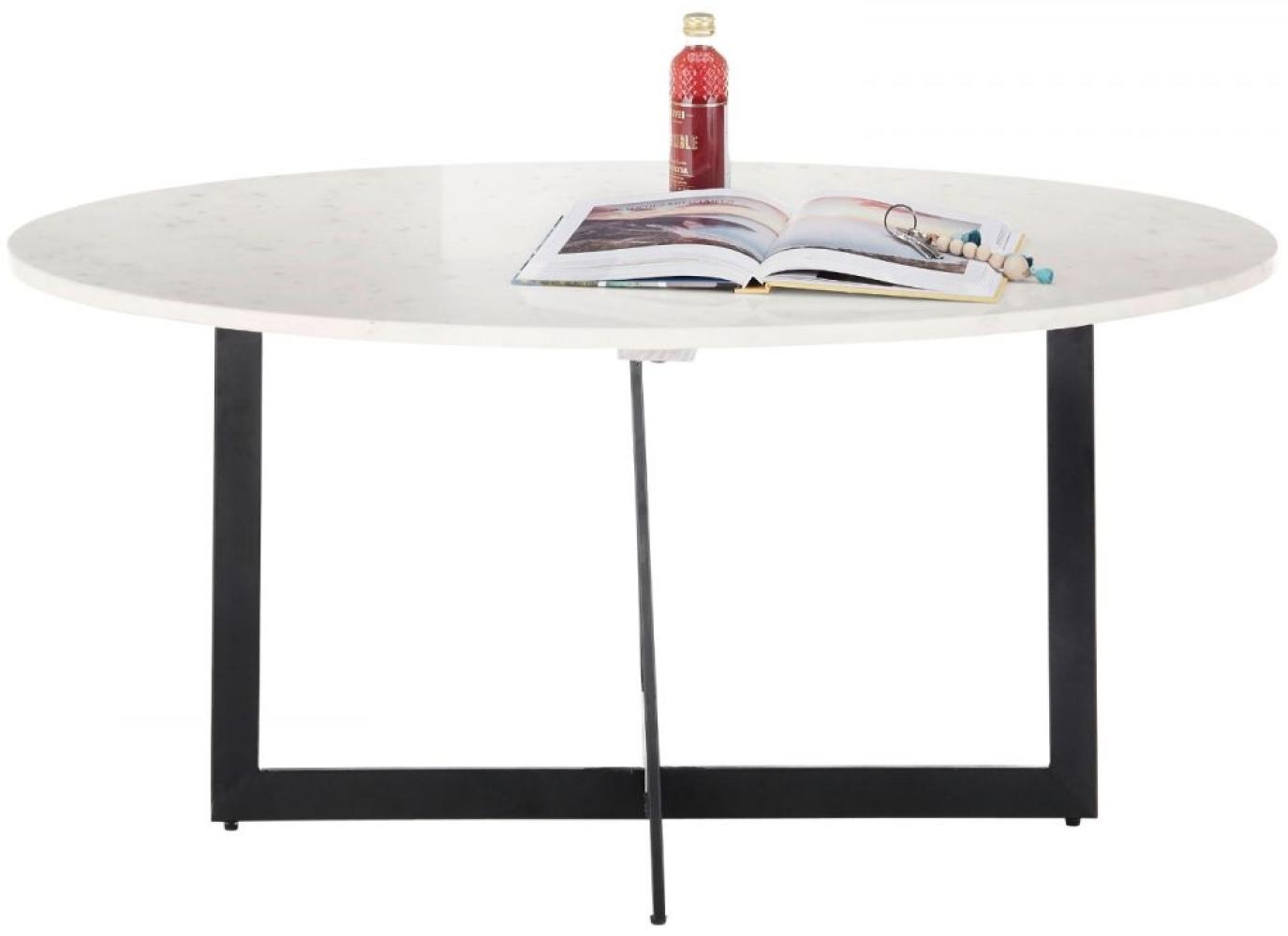 Couchtisch Sarasola in Marmor weiß oval 105 cm Bild 1