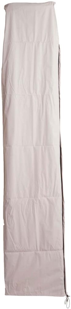 Schutzhülle HWC für Ampelschirm bis 4,3 m (3x3 m), Abdeckhülle Cover mit Reißverschluss ~ creme-grau Bild 1