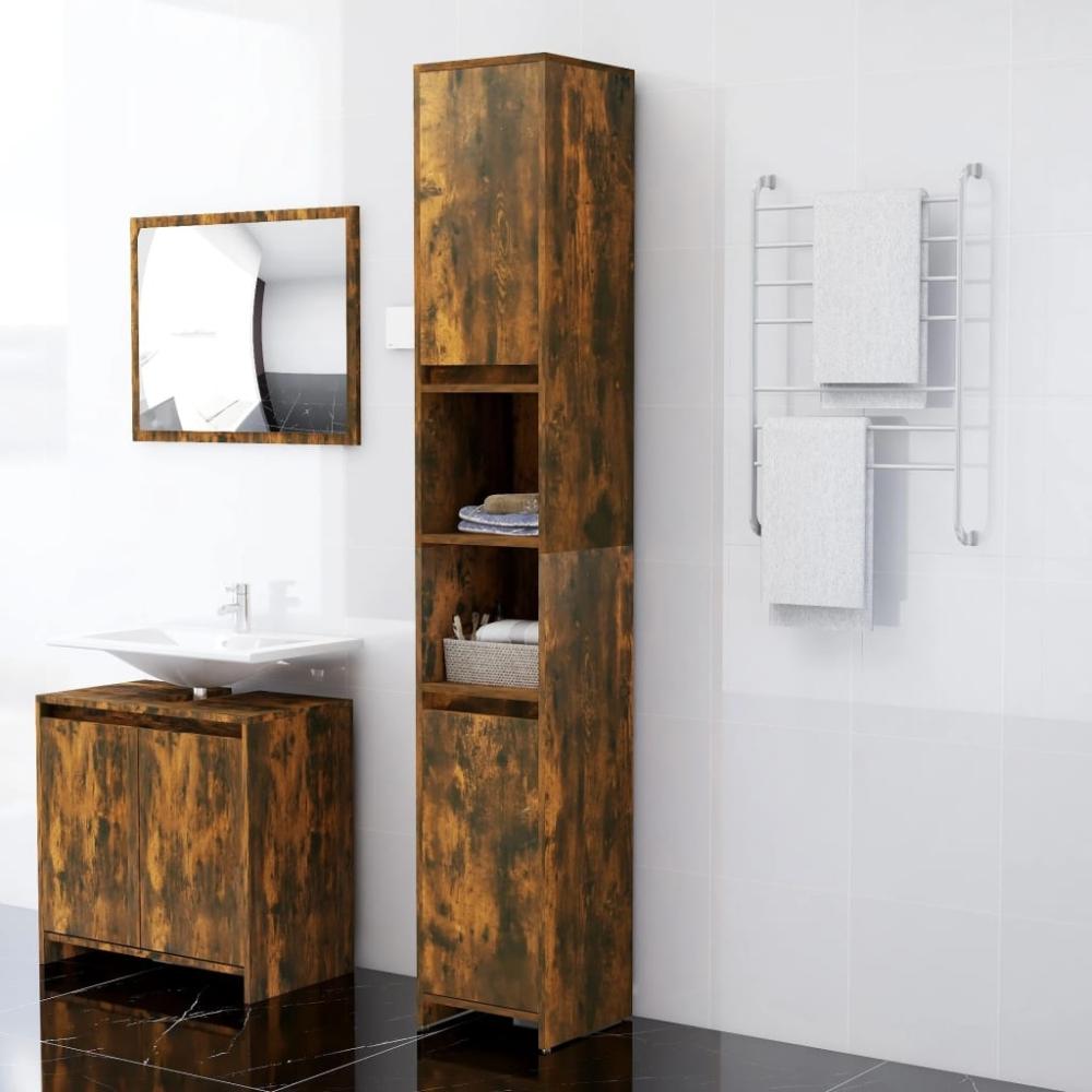 vidaXL Badezimmerschrank Räuchereiche 30x30x183,5 cm Holzwerkstoff 815108 Bild 1