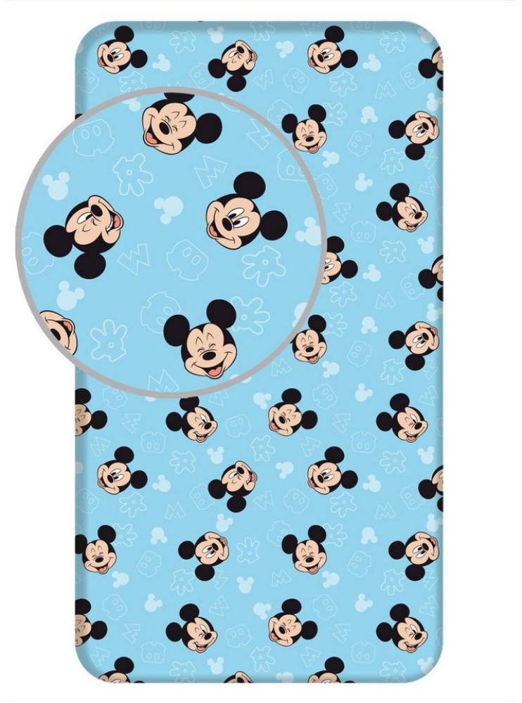 Disney Spannbettlaken Mickey Maus blau Größe: 90x200 cm 100 % Baumwolle, Baumwolle, Gummizug: an den Ecken, (1 Stück) Bild 1