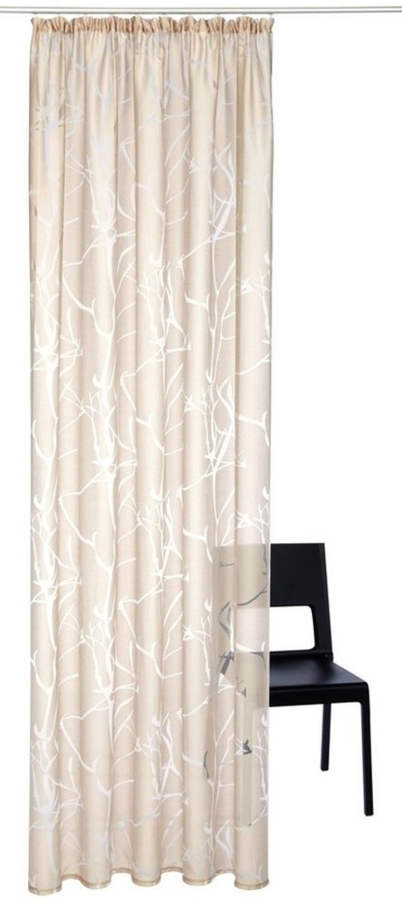 my home Gardine Anna, Kräuselband (1 St), halbtransparent, Ausbrenner, Viskose, Polyester, Äste-Motiv Bild 1