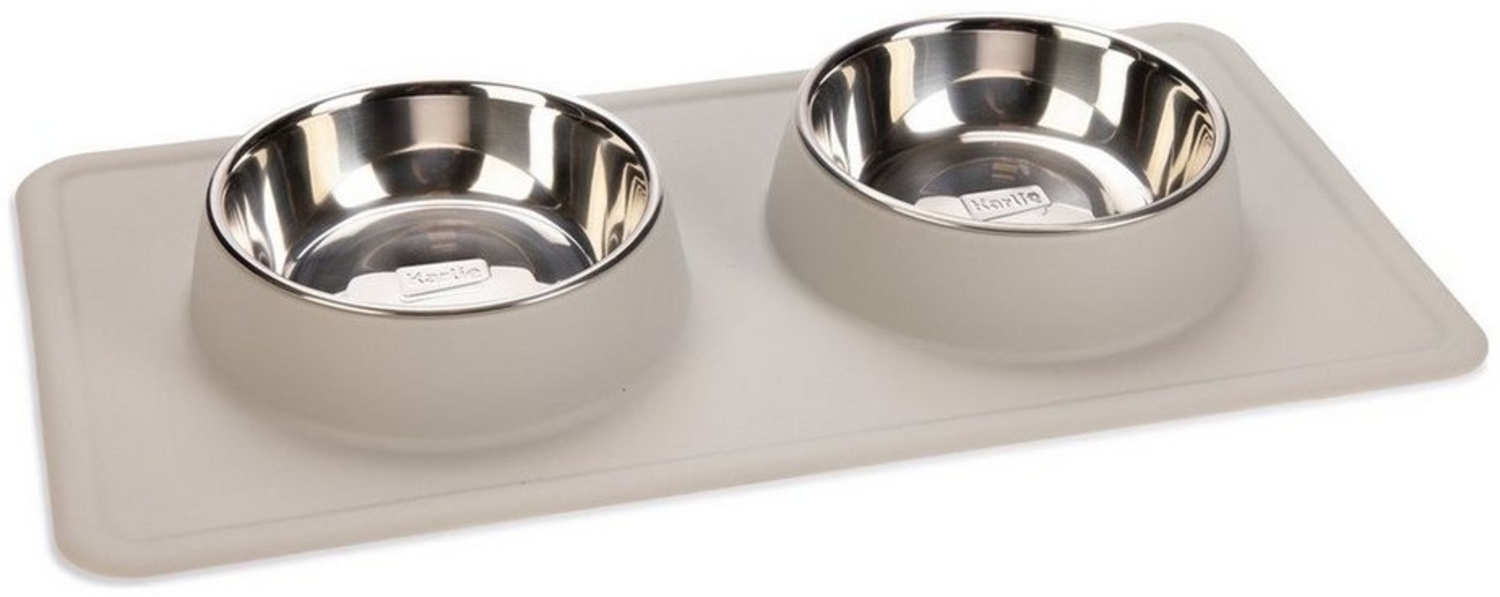 Beeztees Napf-Set Dinner Set Silikon Inox Dex weiß Bild 1