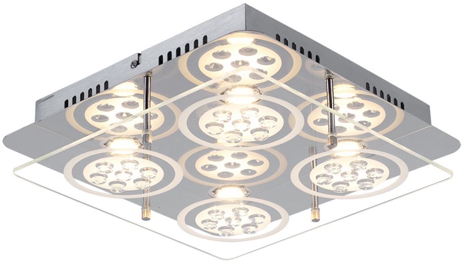 LED Deckenleuchte, Kristalloptik, 4 flammig, Glas, L 33cm Bild 1