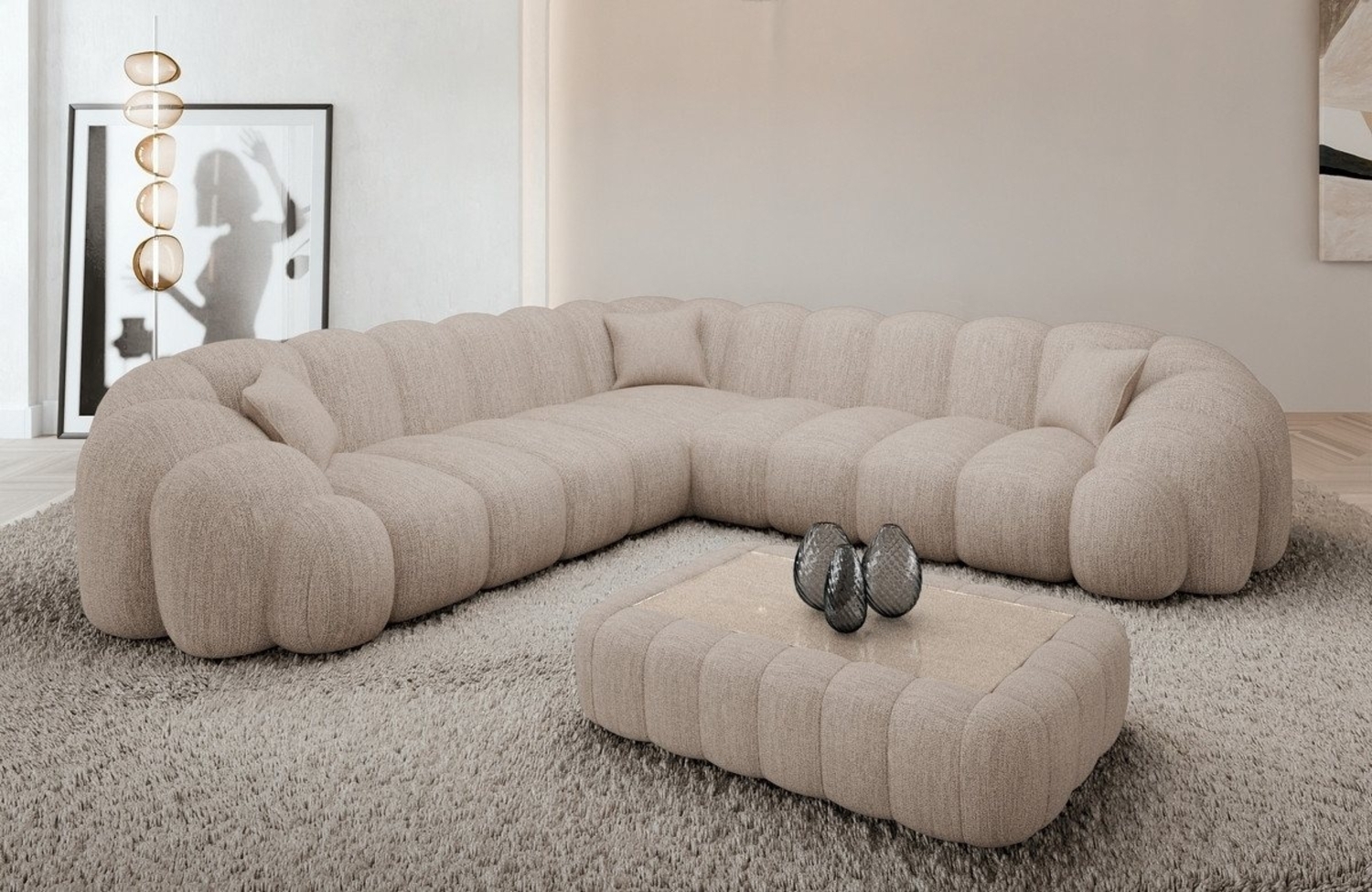Sofa Dreams Ecksofa Rajada L Form Couch, 4-Sitzer, Design, Eckcouch, Stoffbezug Bild 1
