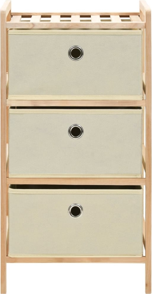 vidaXL Korb-Kommode mit 3 Stoffkörben Zedernholz Beige 246433 Bild 1