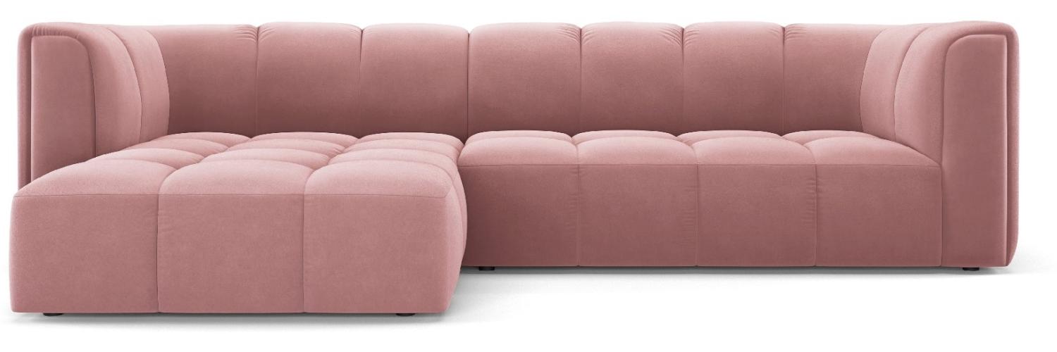 Micadoni Modulares Ecksofa Serena 3-Sitzer Links Samtstoff Rosa Bild 1