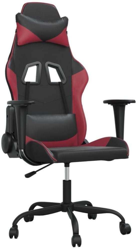 vidaXL Gaming-Stuhl mit Massagefunktion Schwarz und Weinrot Kunstleder 345406 Bild 1