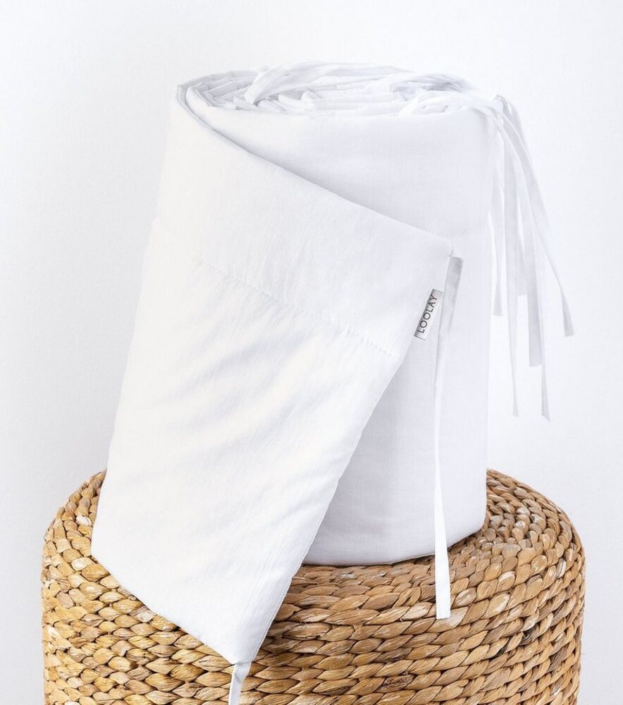 Loolay Bettnestchen 100% WEIß BIO-Baumwolle Atmungsaktives Babybett BETTUMRANDUNG, (420, 360, 210, 180 x 30cm, Baby und Neugeborene Premium GESCHENK!, LUX Babyausstattung Umrandung Kopfschutz Kantenschutz Bettschlange), LOOLAY® - 100% Europäische Stoff... Bild 1