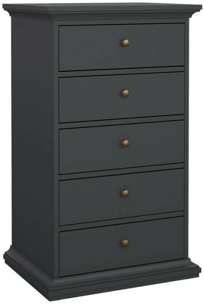 Dmora Kommode Pechino, Mehrzweckkommode, Schlafzimmerkommode, Schrank mit Schubladen, 63x49 h105 cm, Grau Bild 1