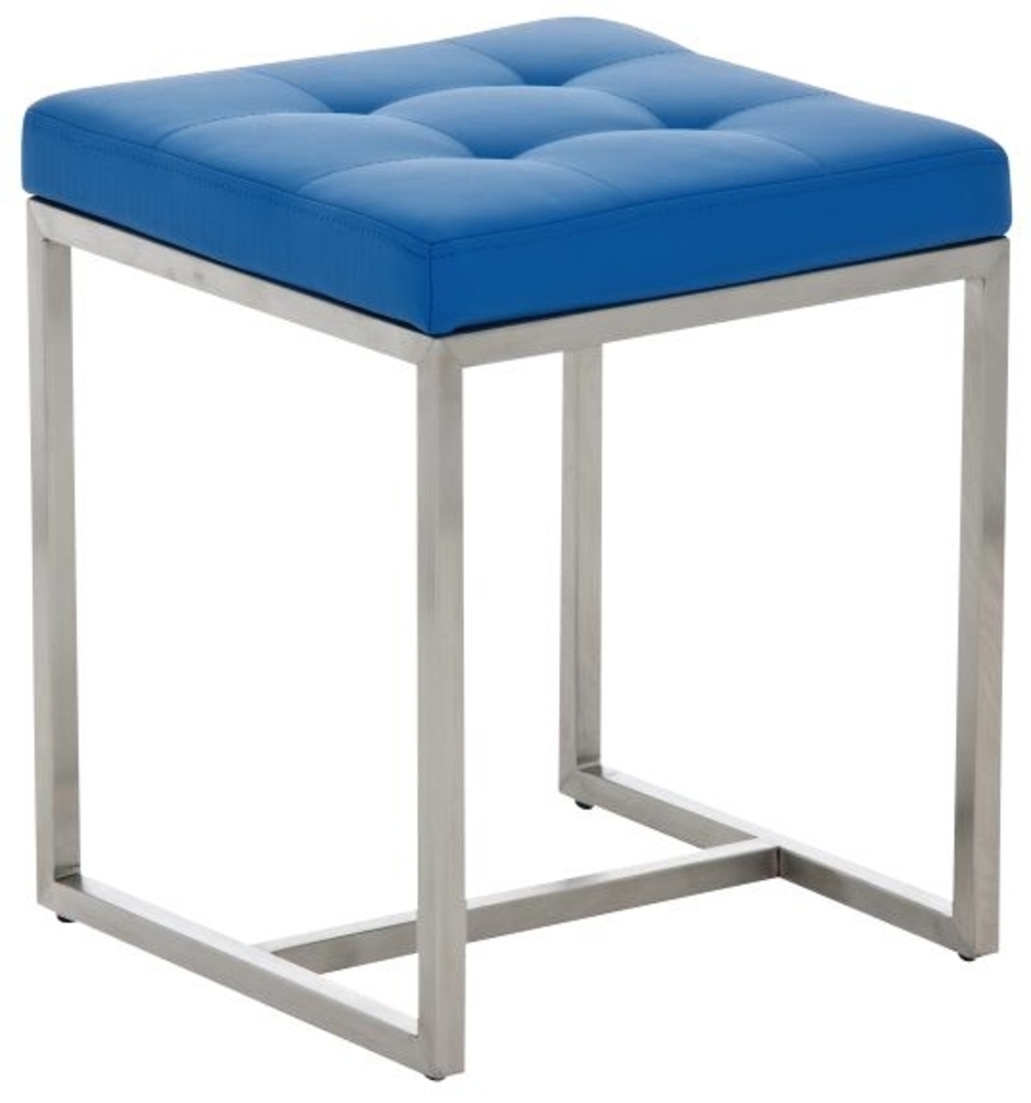 Sitzhocker - BRIT 2 - Hocker Sessel Kunstleder Blau 40x40cm Bild 1