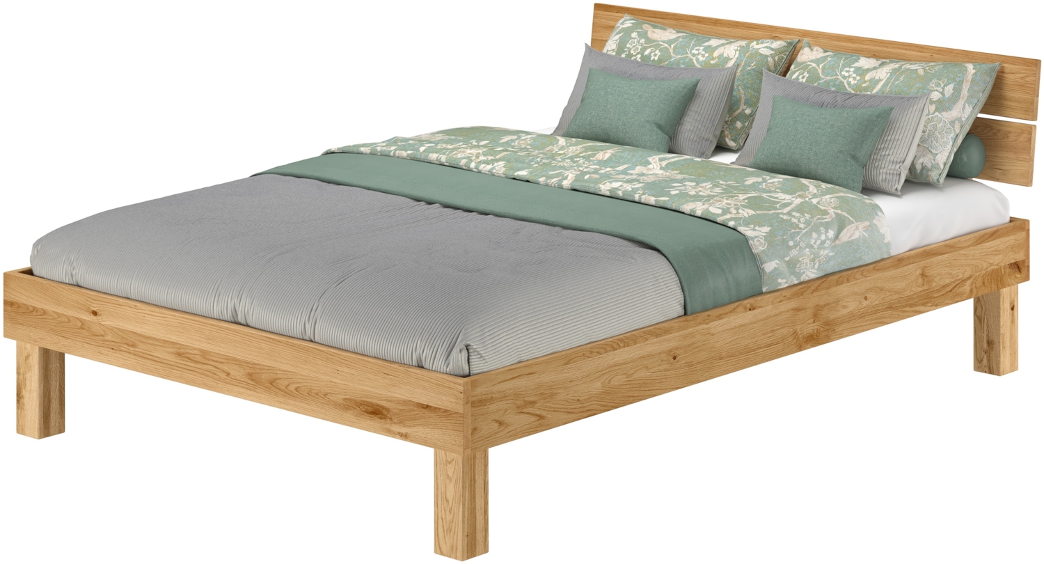 Erst-Holz Futonbett Französisches Bett 140x200 Doppelbett Eiche-Bettgestell massiv ohne Rollrost 60. 88-14 oR Bild 1