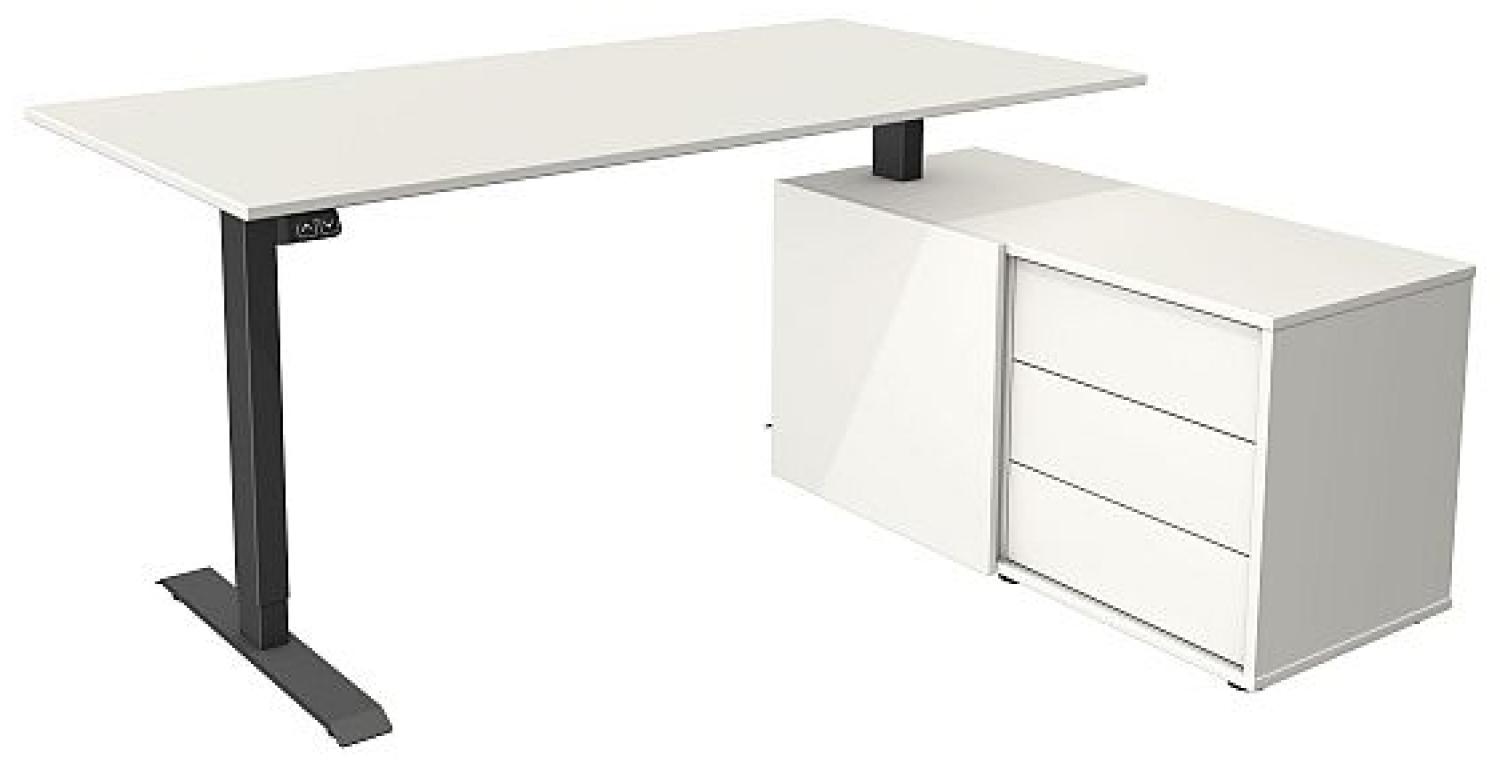 Kerkmann Schreibtisch Sitz- /Stehtisch Move 1 anthrazit 180x80x74-123 cm weiß Bild 1